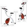 Foldable & Quiet Exercise Bike with 8-Level Magnetic Resistance, Pulse Sensor, Wheels and LCD Monitor, Red