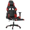 Massage Gaming Chair with Footrest Black&Red Faux Leather