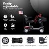 MAX SPORT RED 4 Wheels Outdoor Compact Mobility Scooter with 2pcs*12AH Lead acid Battery