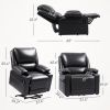 HOMCOM Power Lift Chair for Elderly, Faux Leather Recliner Sofa with Vibration Massage and Heat, Remote, Side Pockets, Black