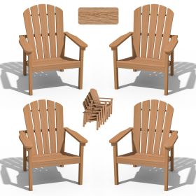 HDPE Stackback Adirondack chair, 4 Pack (Color: Teak)