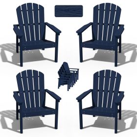 HDPE Stackback Adirondack chair, 4 Pack (Color: Navy Blue)