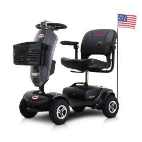 Mobility Scooters Lightweight Compact With Exclusive Front Windshield (Color: Gray)