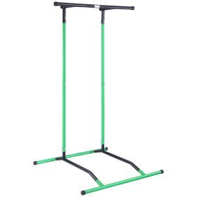 VEVOR Power Tower Dip Station, 2-Level Height Adjustable Pull Up Bar Stand, Multi-Function Strength Training Workout Equipment (Color: Green)
