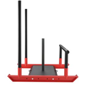 VEVOR Weight Training Sled, Pull Push Power Sled with Handle, Fitness Strength Resistance Training (Support Rod Size: 1&2 inches, Color: Red and Black)