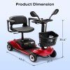 Foldable Electric Mobility Scooter with Light and Basket â€“ Compact 4-Wheel Travel Wheelchair for Easy Mobility and Perfect Christmas Gift