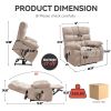 Lift Recliner Chair Heat Massage Dual Motor Infinite Position Up to 350 LBS Large Electric Power Lift Recliners with Power-Remote
